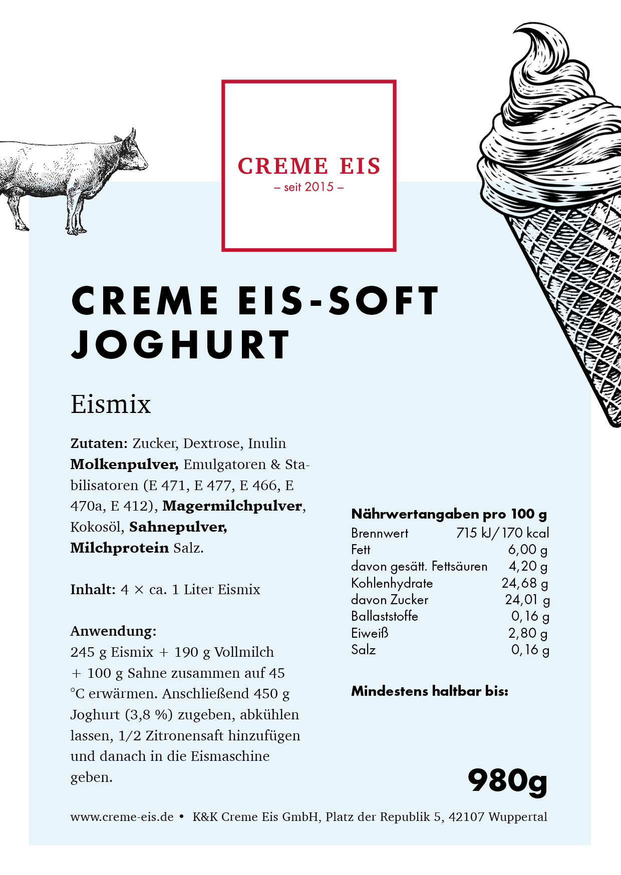Creme Eis Soft-Joghurt 1kg