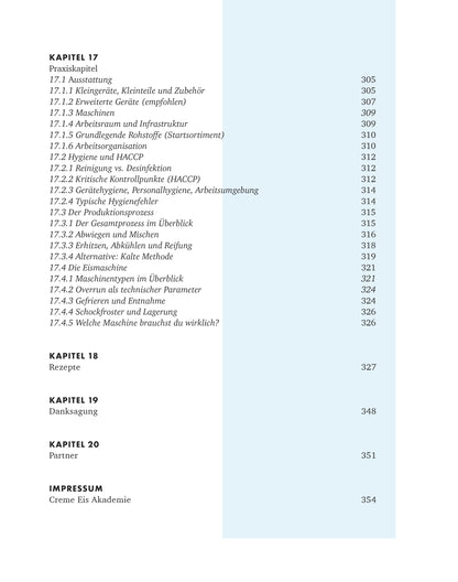 Creme Eis Buch, Das System