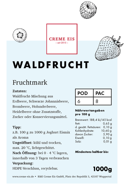Waldfrucht 1kg 100% Fruchtmark