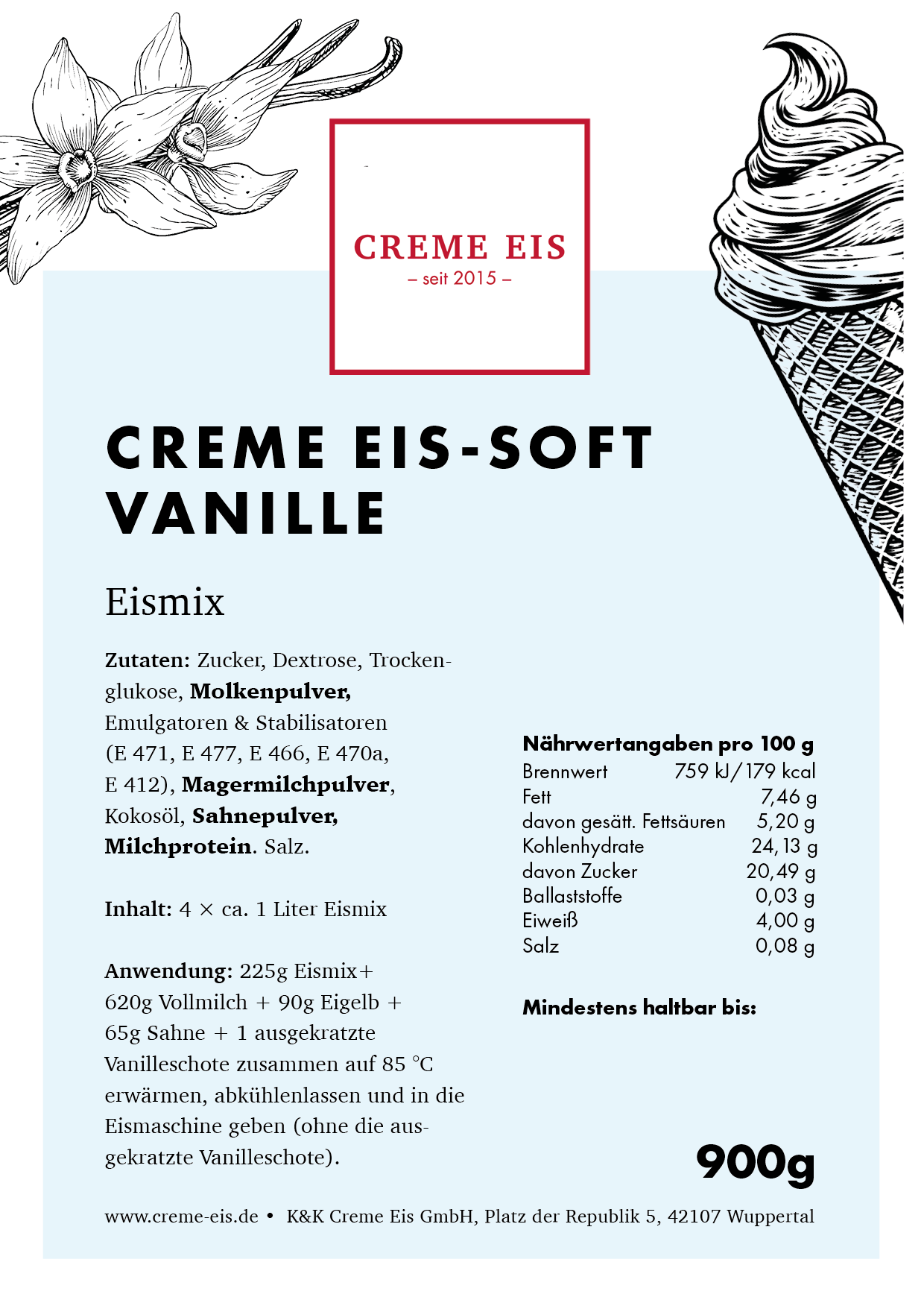 Creme Eis Soft-Vanille 1kg