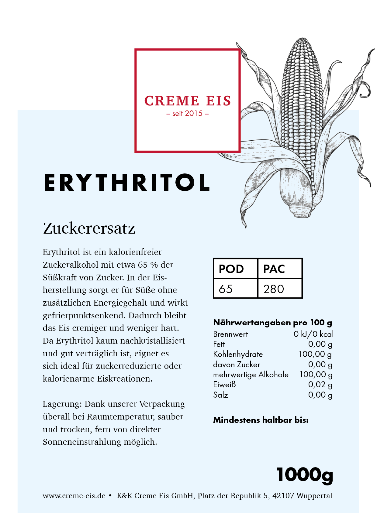 Erythritol Pulver 1kg