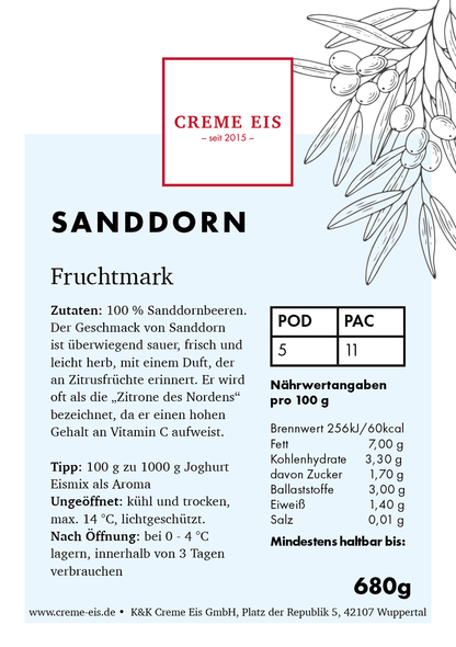Sanddorn 100% Fruchtmark