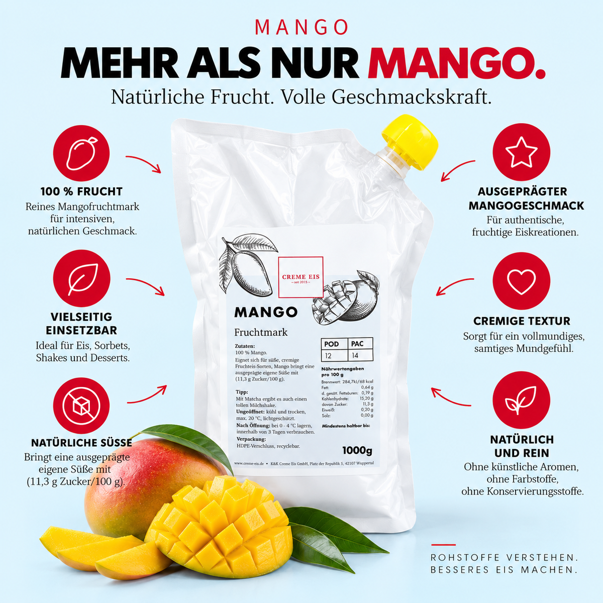 Mango 1kg 100% Fruchtmark