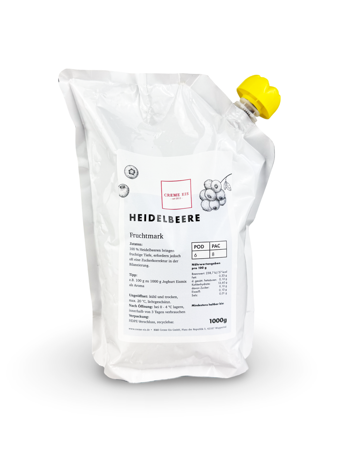 Heidelbeeren 1kg 100% Fruchtmark