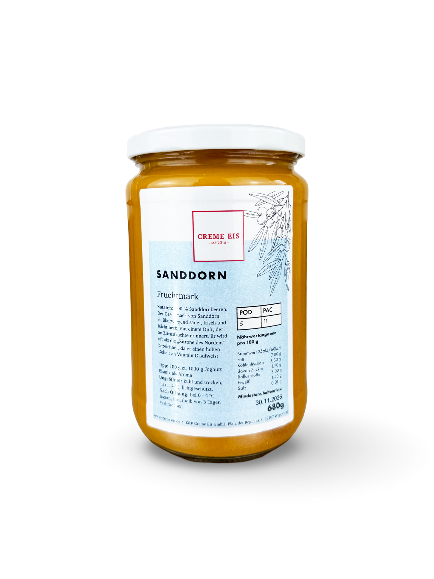 Sanddorn 100% Fruchtmark